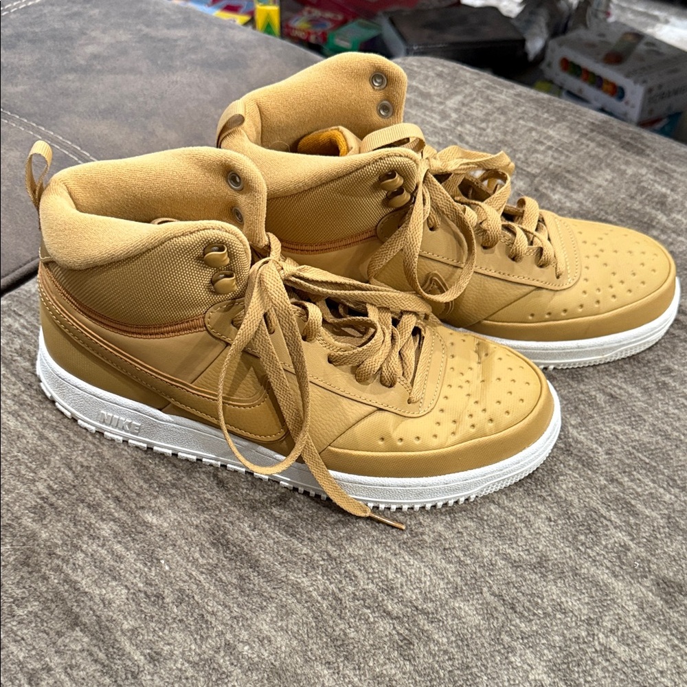 Nike Court Vision Mid Winter “Elemental Gold” High-Top Sneakers 9.5